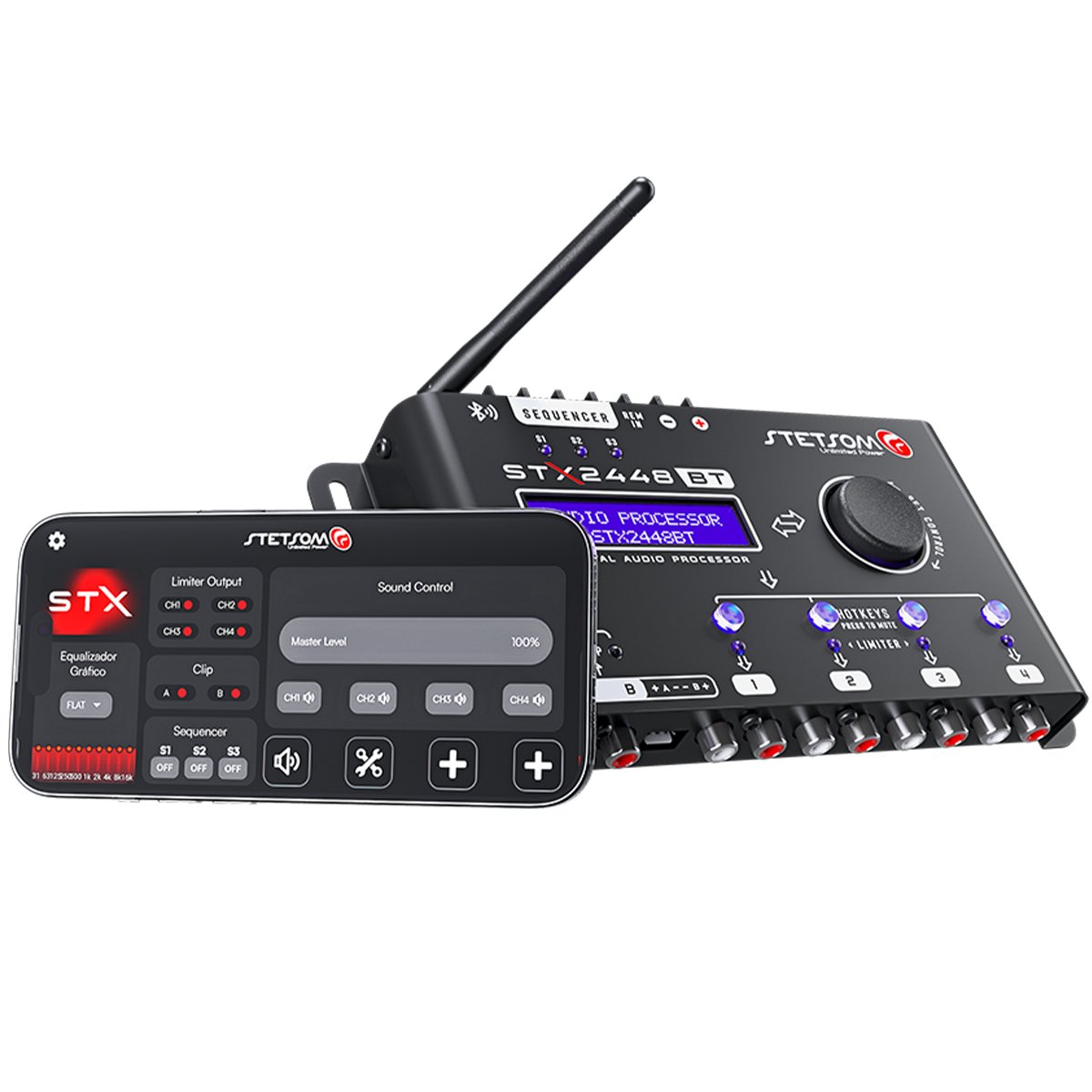 Processador de Áudio Bluetooth App STX2448BT Stetsom